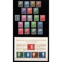 Samling enkeltmærker og miniark på blanche. Flere gode i blandt. Alle postfriske.